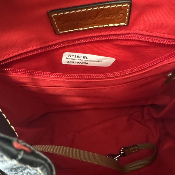 Dooney & Bourke Black/Brown/Red Pebble Grain Medium Murphy Backpack NWOT(W/ Bag) main image 11